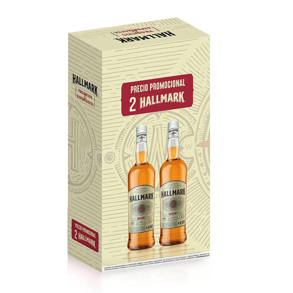 WHISKY HALLMARK 1 LITRO ESTUCHE 2 BOTELLAS