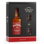 WHISKY AMERICANO JACK DANIEL'S FIRE 750ML + VASOS