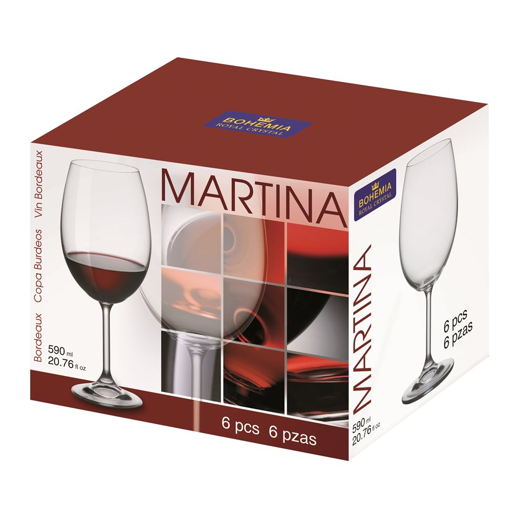 SET 6 COPAS BOUDEAUX MARTINA LARA BOHEMIA 590 ML