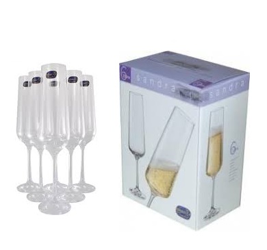 SET COPAS CHAMPAGNE SANDRA 200 ML 6 UNIDADES