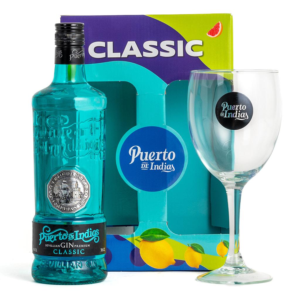 PACK GIN PUERTO DE INDIAS CLASSIC 700 ML + COPA